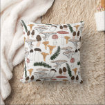 Coussin Fun Fungi Motif des fougères de champignons<br><div class="desc">Ajoutez votre propre texte pour customiser cette conception. Visitez ma boutique pour plus de designs amusants ou contactez-moi pour un travail sur mesure ! MERCI! Et s'il vous plaît,  marquez-moi aussi sur instagram à @shoshannahscribbles ! Merci ! :)</div>