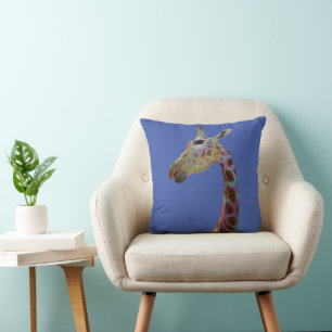 Coussin Fun funky coloré Giraffe