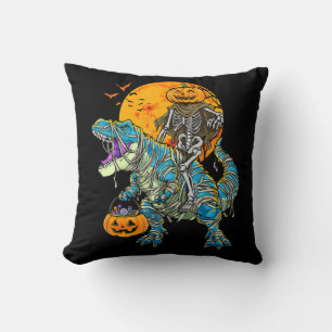 Coussin Fun Halloween Dinosaur T Rex maman Citrouille Cand