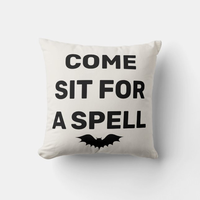 Coussin Fun Happy Halloween chauve "VENEZ SIT POUR UNE SPE (Recto)