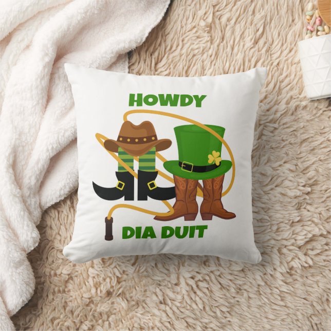 Coussin Fun Happy Jour de la Saint Patrick HOWDY DIA DUIT  (Couverture)