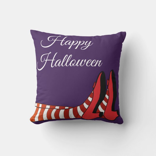 Coussin Fun Happy Retro Halloween sorcière (Recto)