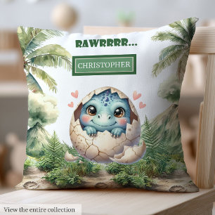 Coussin Fun Hatching Bientôt Baby Dinosaur Personnalisé