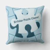 Coussin Fun Jigsaw Puzzle "I’m the birthday piece!" Blue (Verso)
