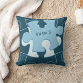 Coussin Fun Jigsaw Puzzle Kids Birthday "Fit for 5!" Blue (Couverture)