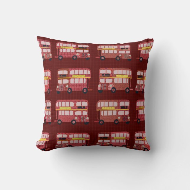 Coussin Fun London Double Decker Bus Cartoon Motif (Recto)
