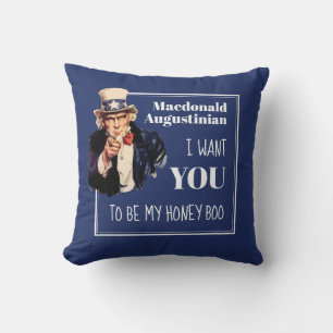 Coussin Fun Navy Blue JE VEUX QUE VOUS HONEZ BOO Valentine