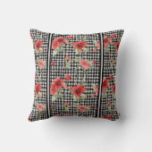 Coussin Fun noir Rose Trellis Design avec bande (Verso)