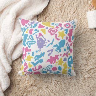 Coussin Fun pastel coloré formes vibrantes