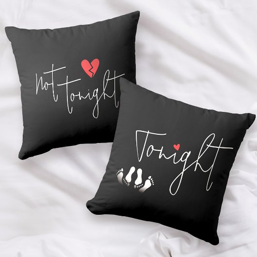 Coussin Fun Pillow Talk Ce Soir Pas Ce Soir Noir Blanc