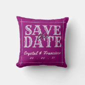 Coussin Fun Purple Enregistrer La Date (Recto)