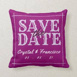 Coussin Fun Purple Enregistrer La Date