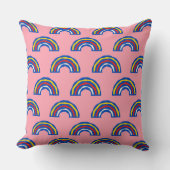 Coussin Fun Retro 80s Couleur primaire arc-en-ciel sur ros (Recto)
