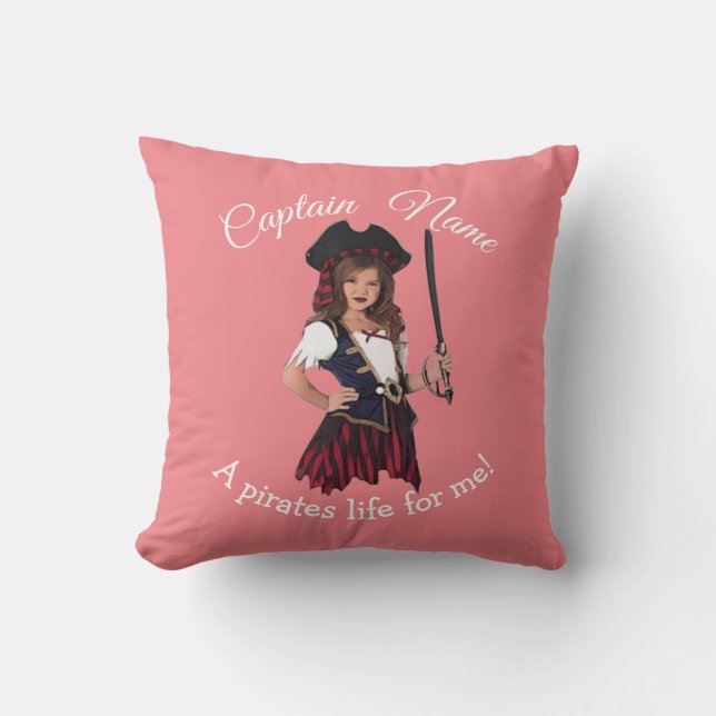 Coussin Fun Rose Girl Pirate (Recto)