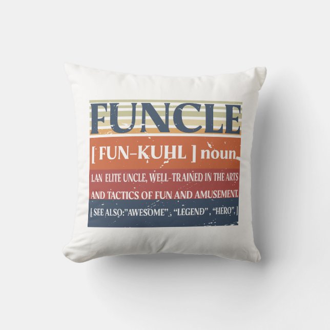 Coussin Funcle Funny Uncle Définition, Awesome Legend Hero (Recto)