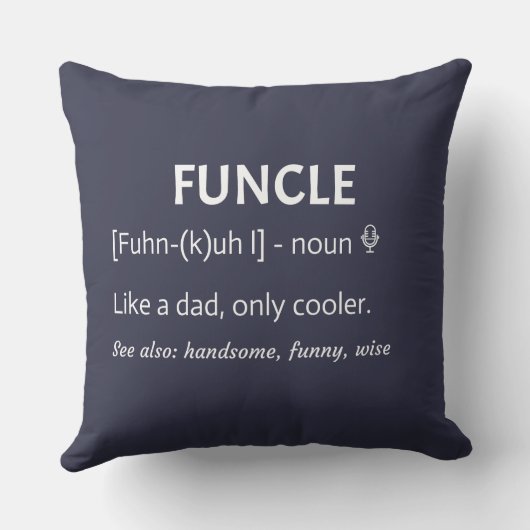 Coussin FUNCLE Uncle Gift Funny Jony (Verso)
