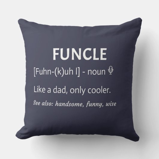 Coussin FUNCLE Uncle Gift Funny Jony (Recto)