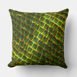 Coussin Fundo com imagem verde sob grade dourada ? Verso..