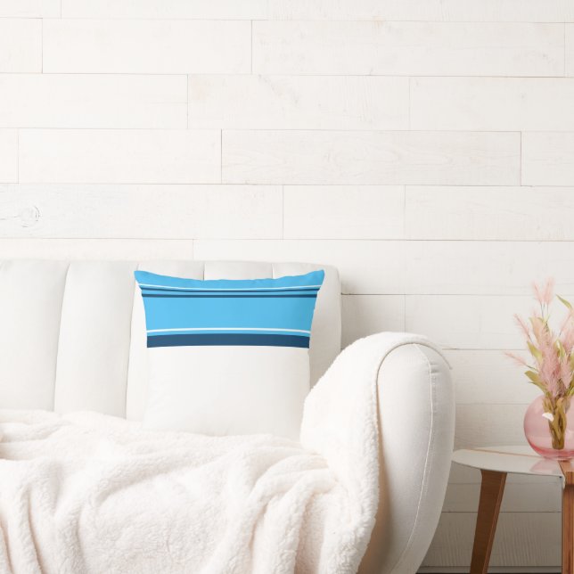 Coussin Funky Abstrait Art clair Bleu foncé Blanc (Canapé)