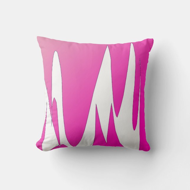 Coussin Funky Abstrait Art Coral Blanc (Recto)