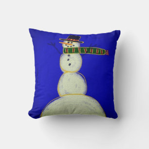 Coussin Funky Abstrait Snowman Christmas Art