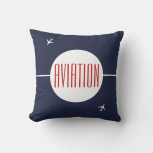 Coussin Funky Avion Blanc Pilote Aviation