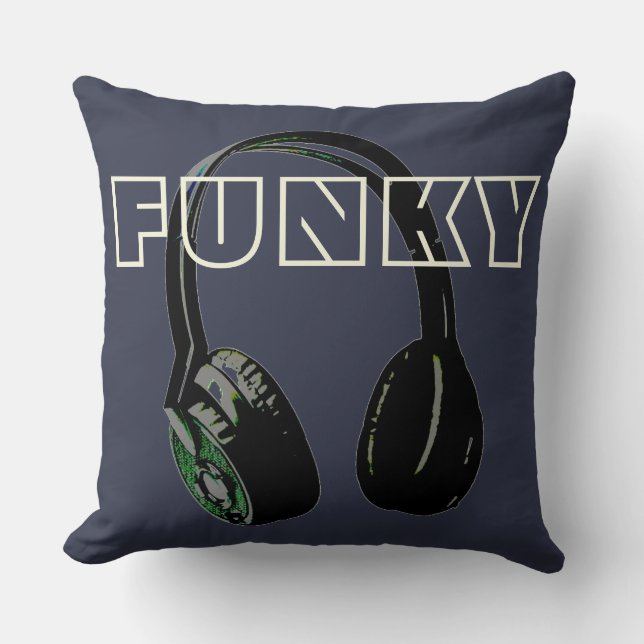 Coussin Funky Disco Headphone Music Entertainment Retro (Recto)