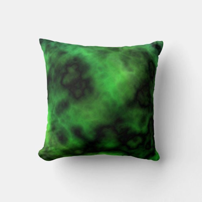 Coussin Funky Neon Green Emerald Halloween Abstrait (Recto)