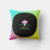 Coussin Funky Retro Vinyl Record Thème Mariage Cadeau (Verso)