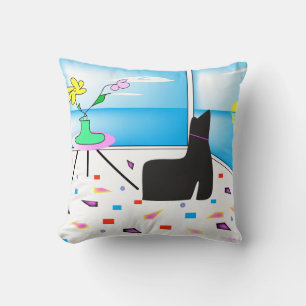 Coussin Funky Whimsical Miami Abstrait coloré