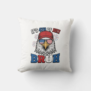 Coussin Funny 4th of July Eagle Bruh Maillot Patriotique C