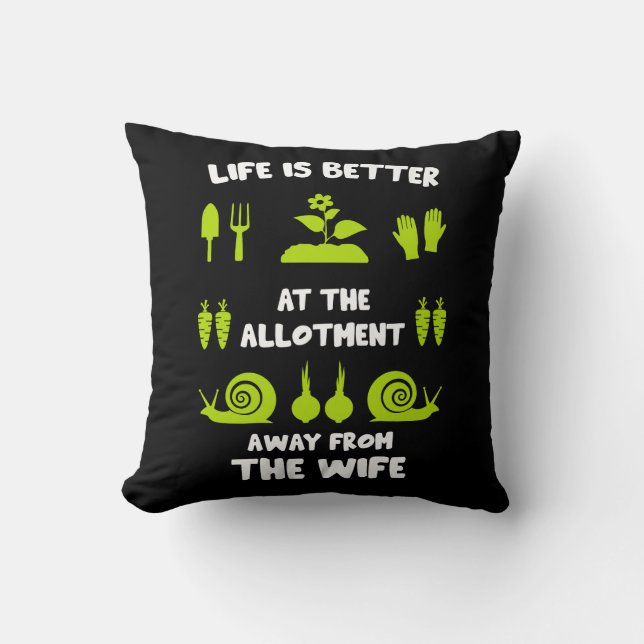 Coussin Funny Allotissement jardinage (Recto)