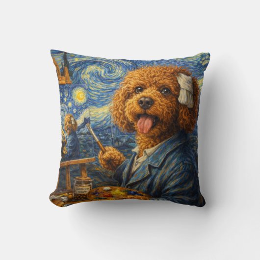 Coussin Funny Artist Cockapoo Pillow Art Dog Gift Cushion (Recto)