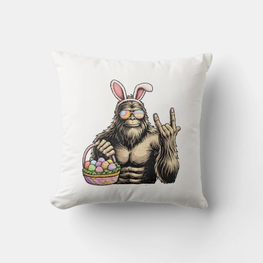 Coussin Funny Bigfoot Easter Egg Rock Sasquatch Easter Day (Recto)