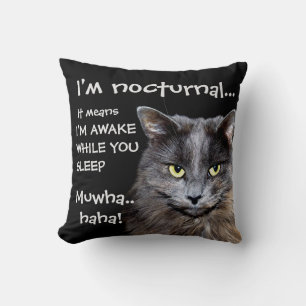 Coussin Funny Cat est Nocturne Evil Laugh