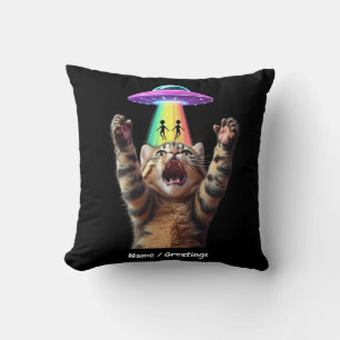Coussin Funny Chat Selfie Alien UFO Hilariant personnalisa
