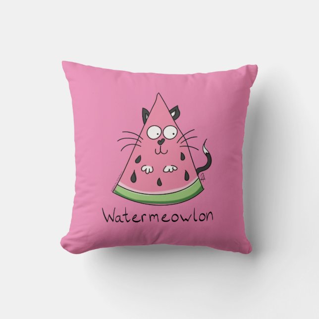 Coussin Funny Chat Watermelon mignon Kids (Recto)