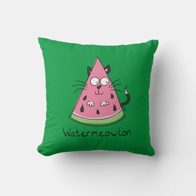 Coussin Funny Chat Watermelon mignon Kids (Recto)