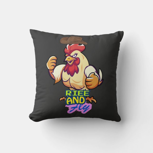 Coussin Funny Chicken Rise and Fly” T-Shirt (Recto)