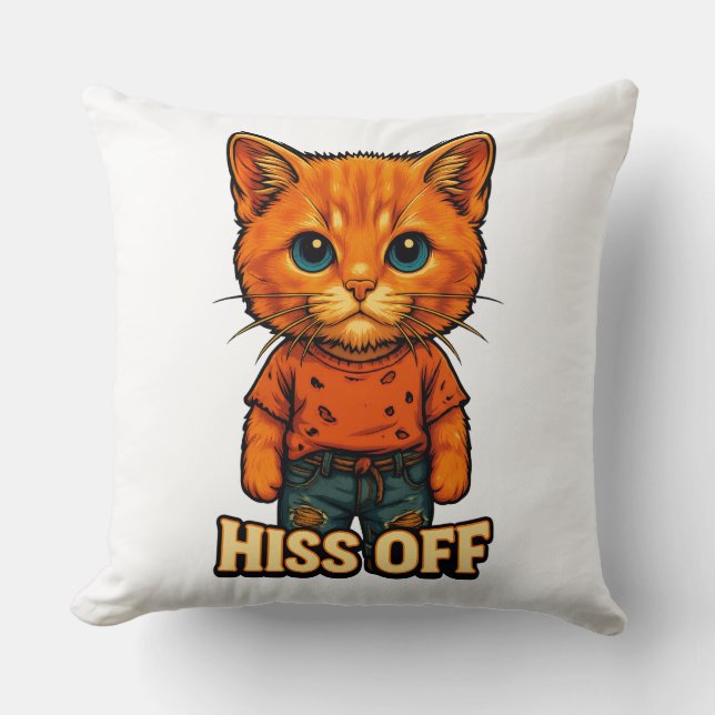 Coussin Funny Cool  Cat Quote Tee (Recto)