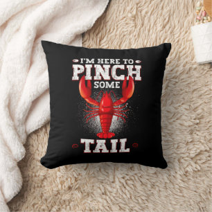 Coussin Funny Crawfish Boil, Je suis ici pour pincer une q