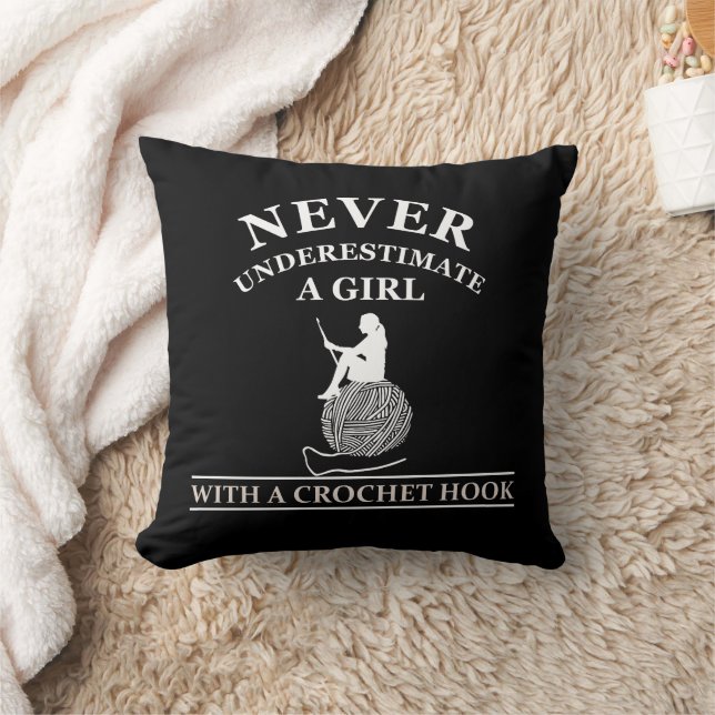 Coussin Funny crochet citation crocheters cadeau (Couverture)