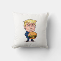 Funny Donald Trump Cartoon with Giant Burger