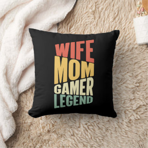 Coussin Funny Femme Maman gamer art de mots