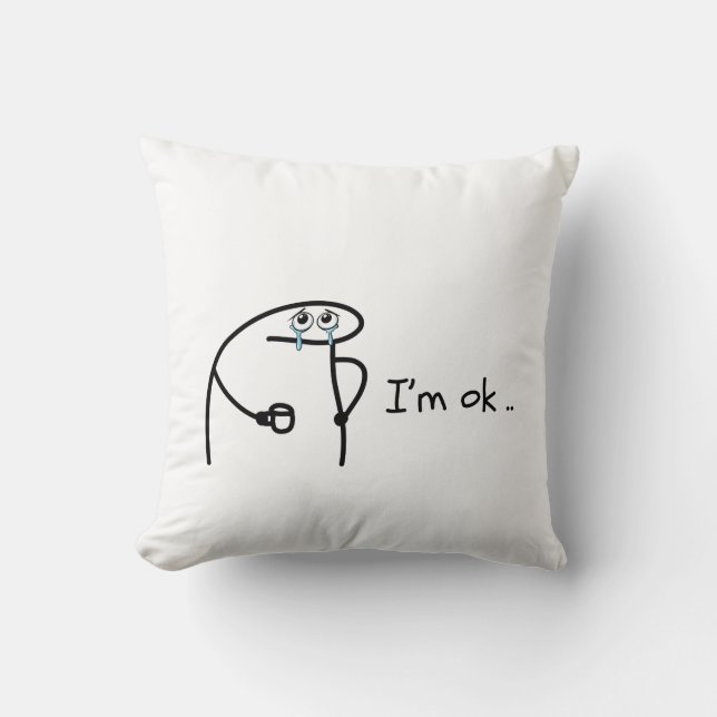 Coussin Funny Flork I'm Ok Meme T-Shirt (Recto)