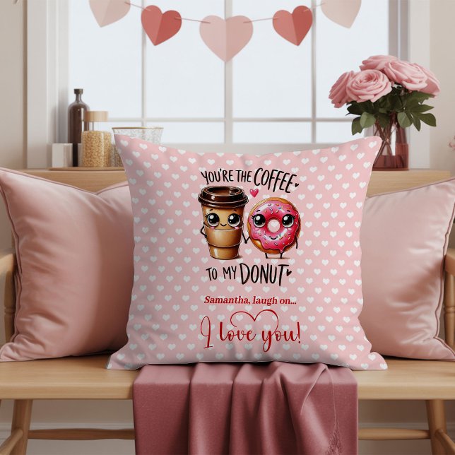 Coussin Funny Food Valentine Pillow with Custom Name (Funny Food Valentine Pillow with Custom Name)