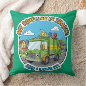 Coussin Funny Garbage Truck-Humor Decor (Couverture)