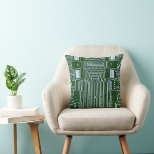 Coussin Funny Geeky Nerd Motif de carte de circuit informa