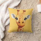 Coussin Funny Giraffe Face Jaune Enfants Salle Nursery (Couverture)