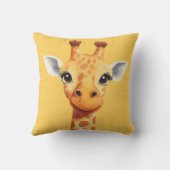 Coussin Funny Giraffe Face Jaune Enfants Salle Nursery (Verso)
